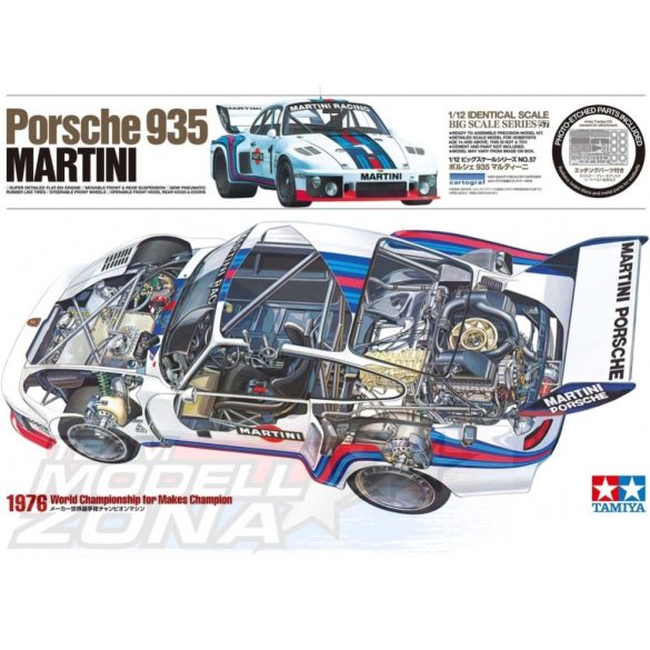 Tamiya - 1:12 Porsche 935 Martini m. PE - makett