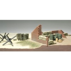 Tamiya - 1:48 Brick Wall/Sand Bag/Barricade - makett