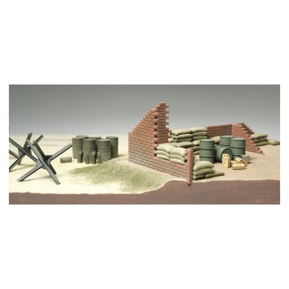 Tamiya - 1:48 Brick Wall/Sand Bag/Barricade - makett