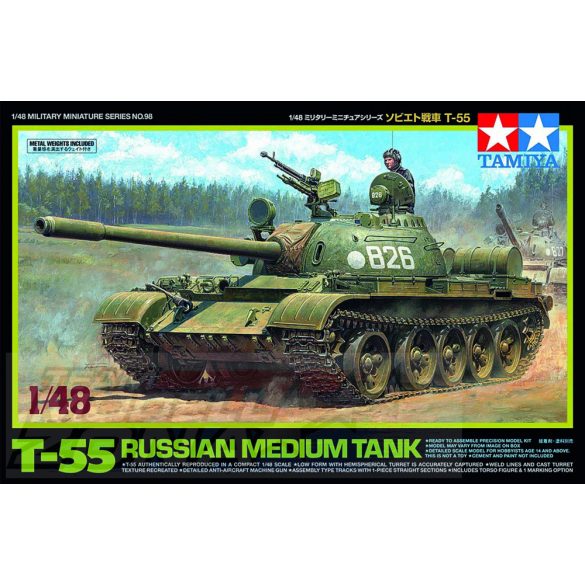 Tamiya - 1:48 szovjet T-55 páncélos - makett