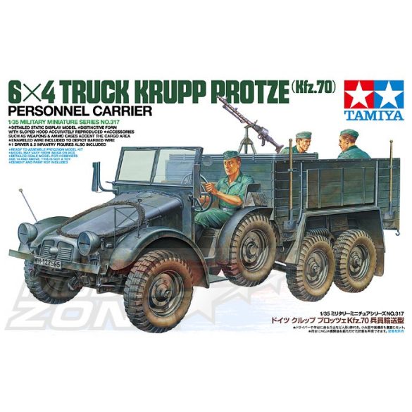 Tamiya - 1:35 German 6x4 Truck Krupp Protze - makett