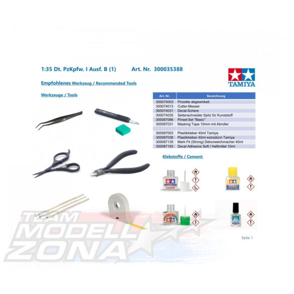 Tamiya 1:35 Dt. PzKpfw. I Ausf. B (1) makett