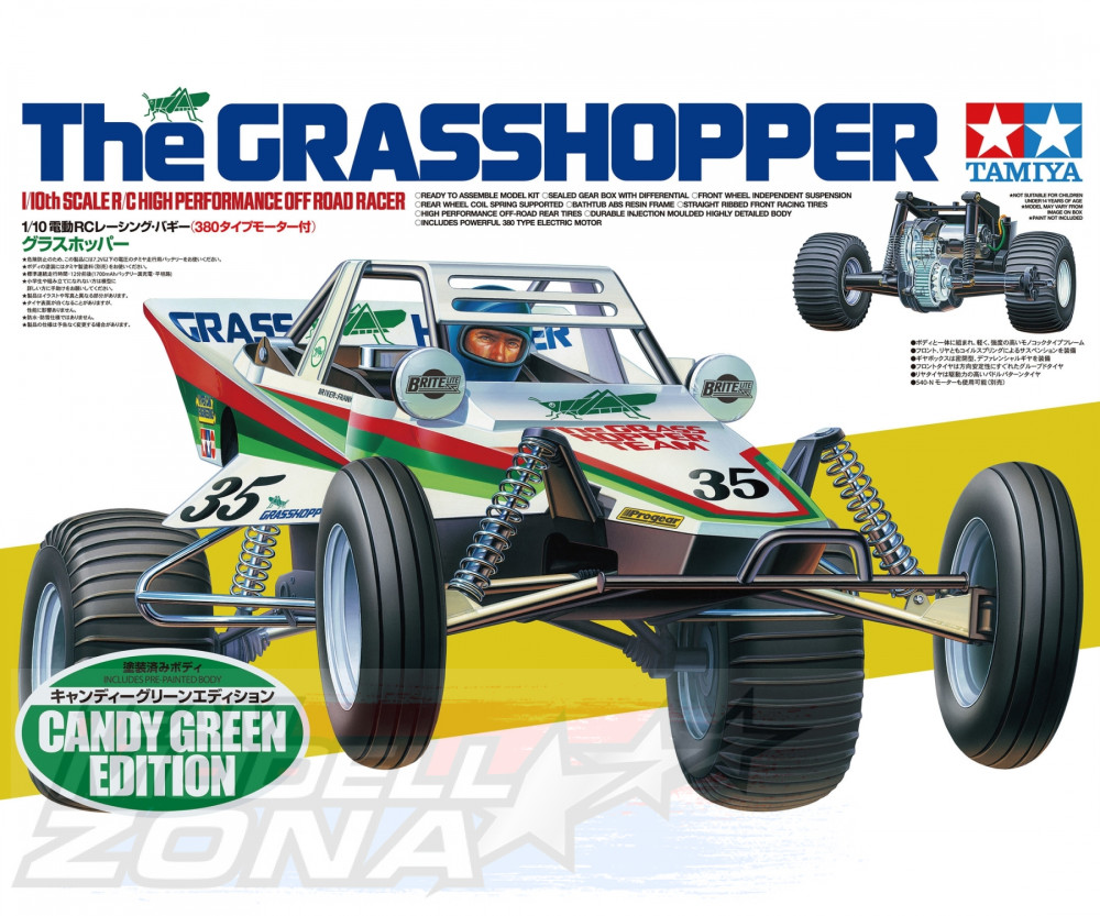 Tamiya 1:10 RC The Grasshopper 2005 Kit Candy Green építőkés