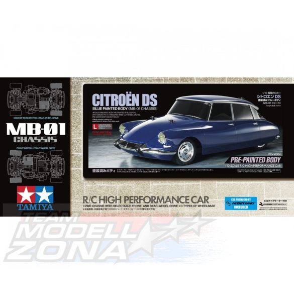 Tamiya1:10 Citroen DS Blue PB MB-01 festett kasztnival,építőkészlet