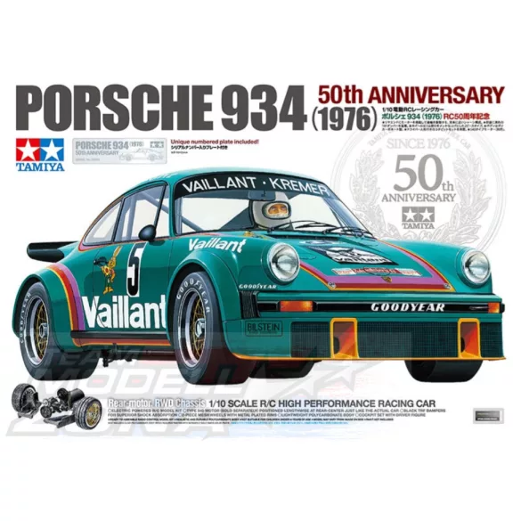 Tamiya 1:10  Porsche 934 turbo Vaillant-Kremer 50th Anniv. építőkészlet