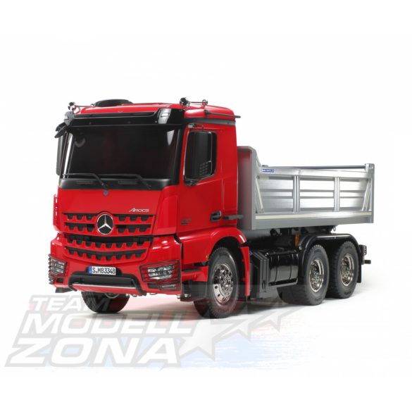 1:14 RC MB Arocs 3348 Tipper festett kasztnival piros/ezüst építőkészlet