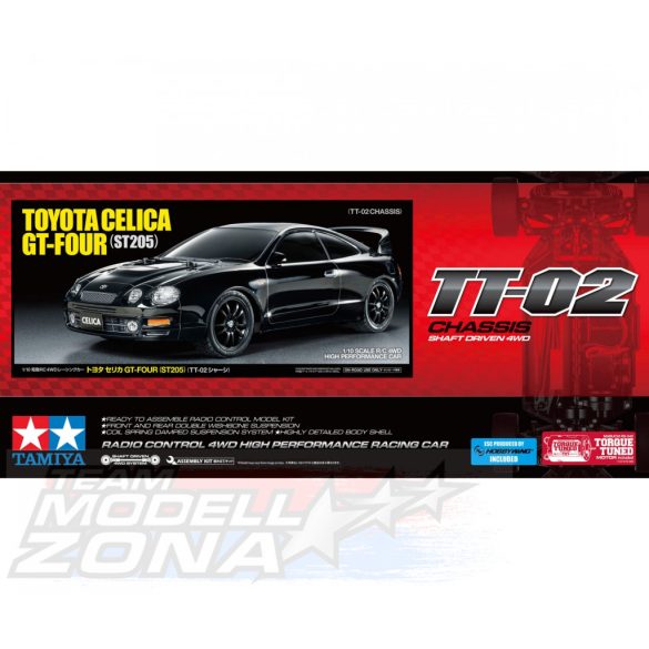 Tamiya 1:10 RC Toyo. Celica GT-Four ST205 TT-02 építőkészlet