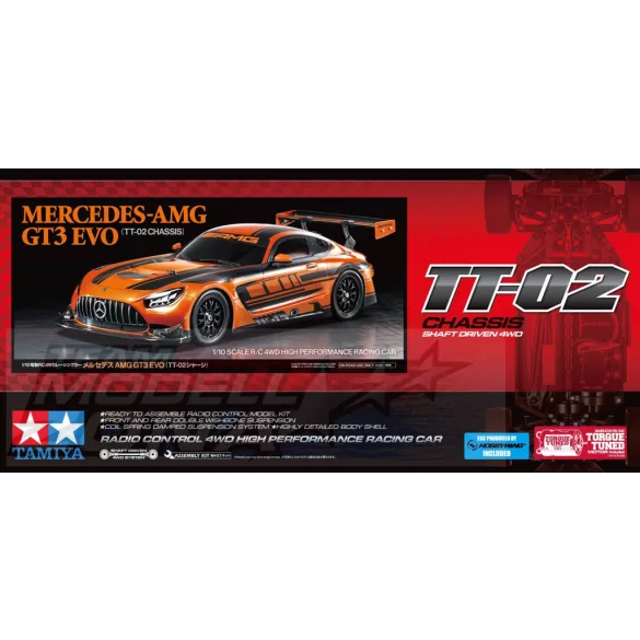 Tamiya 1:10 Mercedes AMG GT3 EVO TT-02 építőkészlet