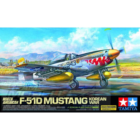 Tamiya - 1:32 N.A. F-51D Mustang kóreai háború - makett