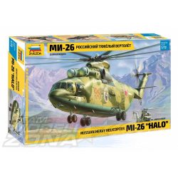   Zvezda - 1:72 Cargo Helicopter MIL Mi-26 HALO - makett 2 db figurával