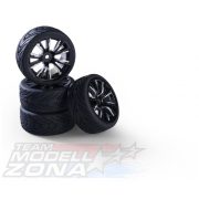 Carson 1:10 komlett kerék szett M-Design (4) silver/black