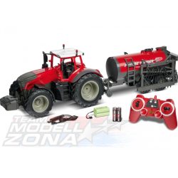 Carson - 1:16 RC Tractor w. road tank 100% red
