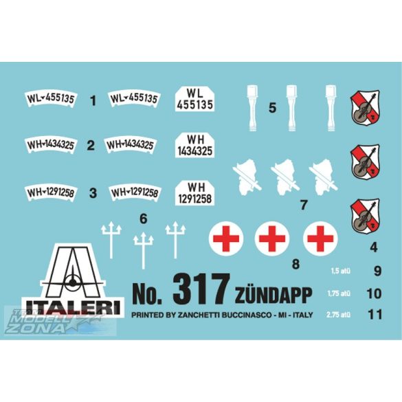 Italeri - 1:35 ZUNDAPP KS750 WITH SIDECAR - makett
