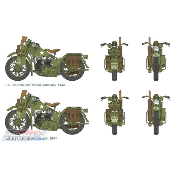 Italeri - 1:35 U.S. MOTORCYCLES - makett