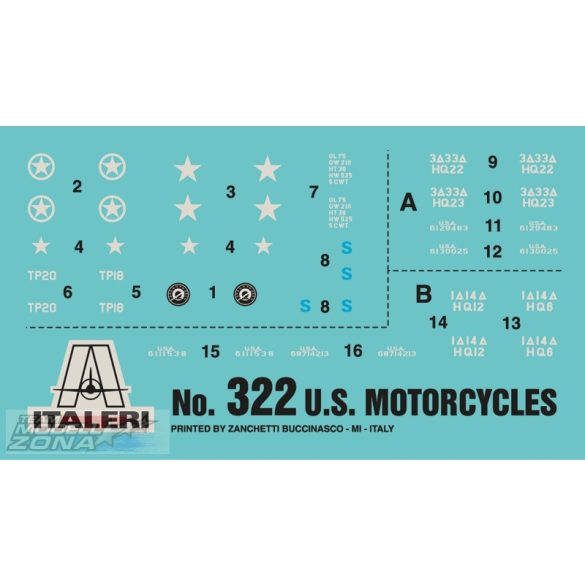 Italeri - 1:35 U.S. MOTORCYCLES - makett