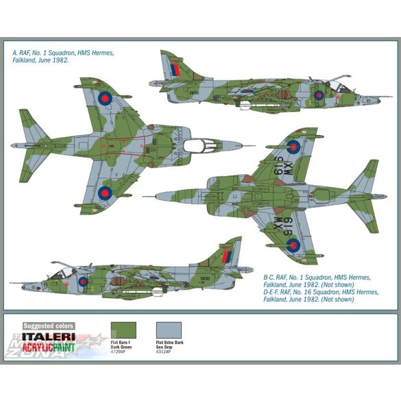 Italeri - 1:72 Harrier GR.3 "Falklands"- makett