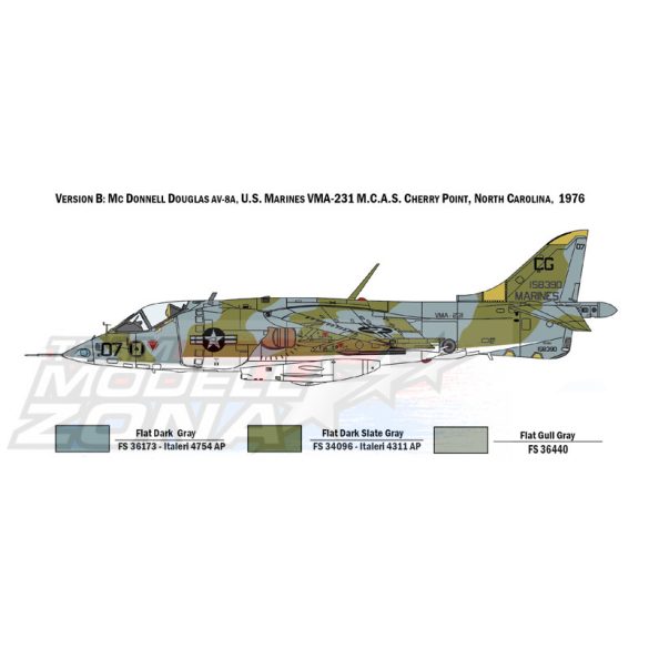 Italeri -1:72 AV-8A Harrier - makett