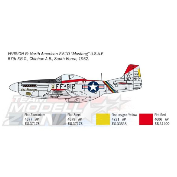 Italeri - 1:72 North American F-51D Mustang kóreai háború - makett
