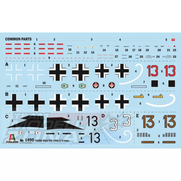Italeri 1:72 Focke-Wulf FW 190 A-7/A8 ACES makett