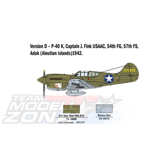 Italeri - 1:48 P-40E/K Kittyhawk - makett