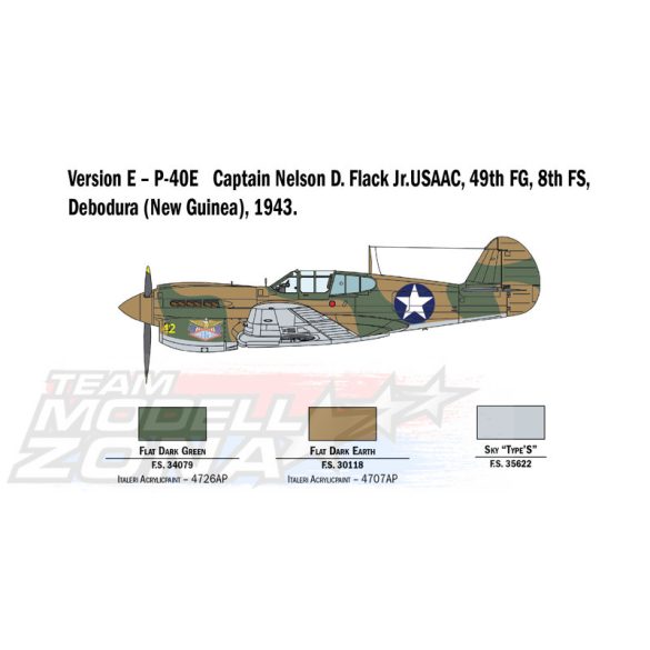 Italeri - 1:48 P-40E/K Kittyhawk - makett