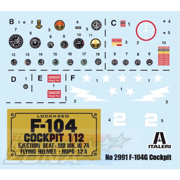 Italeri - 1:12 F-104G Cockpit - makett