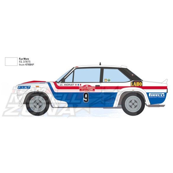 Italeri - Fiat 131 Abarth 1977 Sanremo Rally győztes - makett