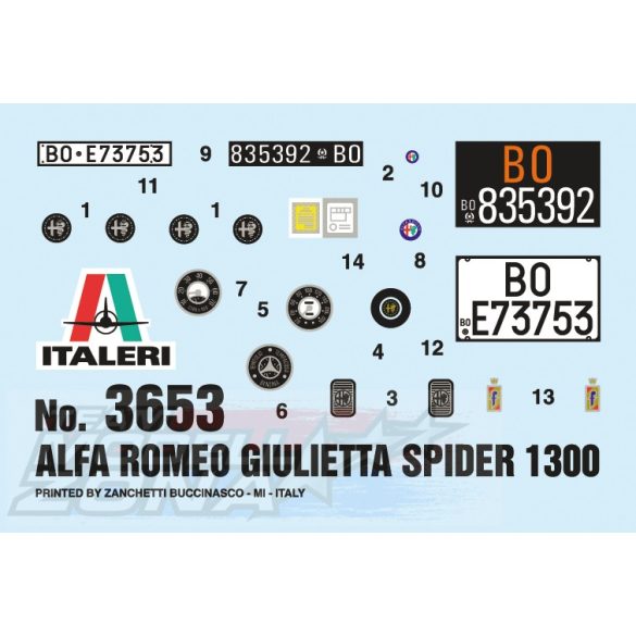 Italeri - 1:24 Alfa Romeo Giulietta Spider 1300 - makett	