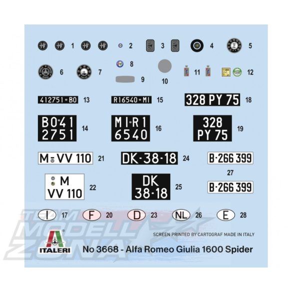 Italeri 1:24 Alfa Romeo Guilia 1600 Spider makett