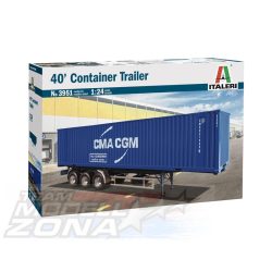   Italeri - 1:24 40 "lábas" konténer szállító trailer - makett