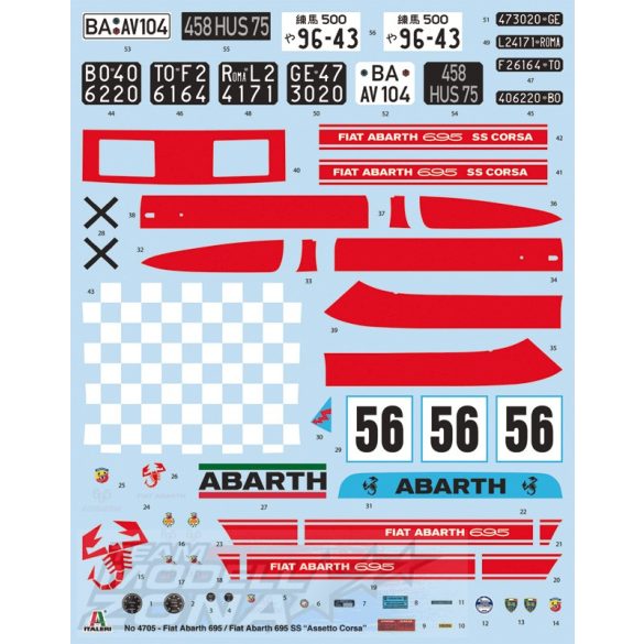 Italeri 1:12 FIAT Abarth 695 SS/ Assetto Corsa - makett