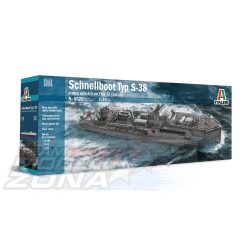 Italeri - 1:35 Schnellboot Typ S-38 /4.0cm Flak 28- makett	