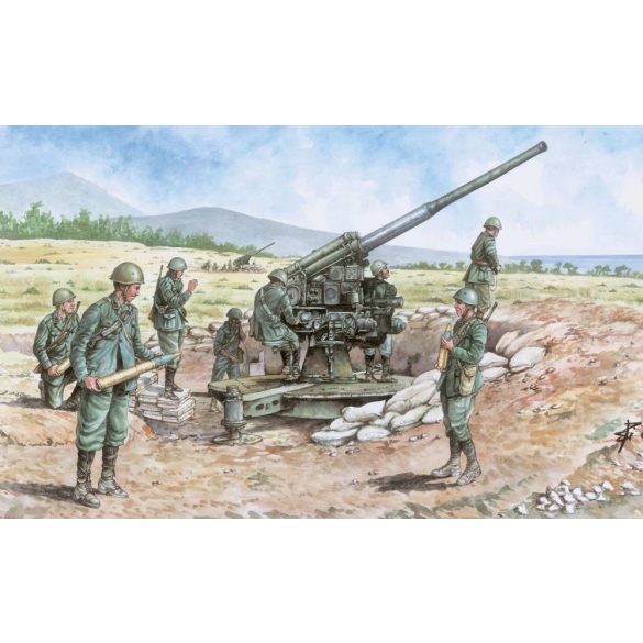 Italeri - 1:72 90/53 Geschütz mit Soldaten - makett