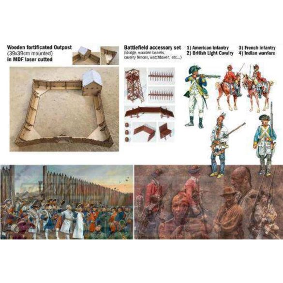 Italeri - 1:72 THE LAST OUTPOST 1754-1763 francia indián háború - dioráma szett