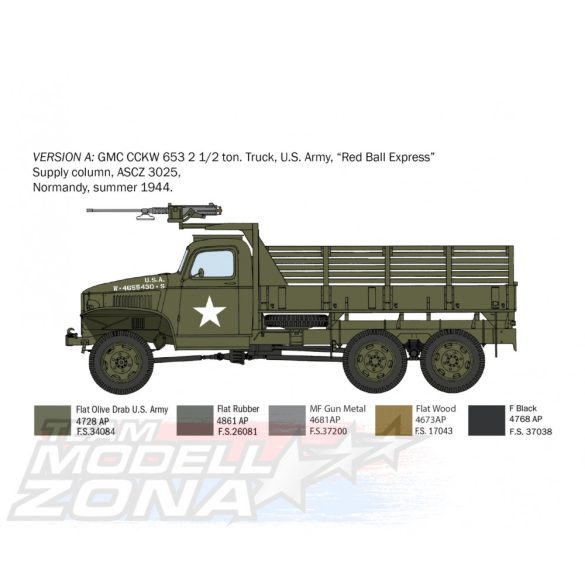 Italeri 1:35 GMC 2 1/2Ton.Truck"D-Day 80th Ann." makett