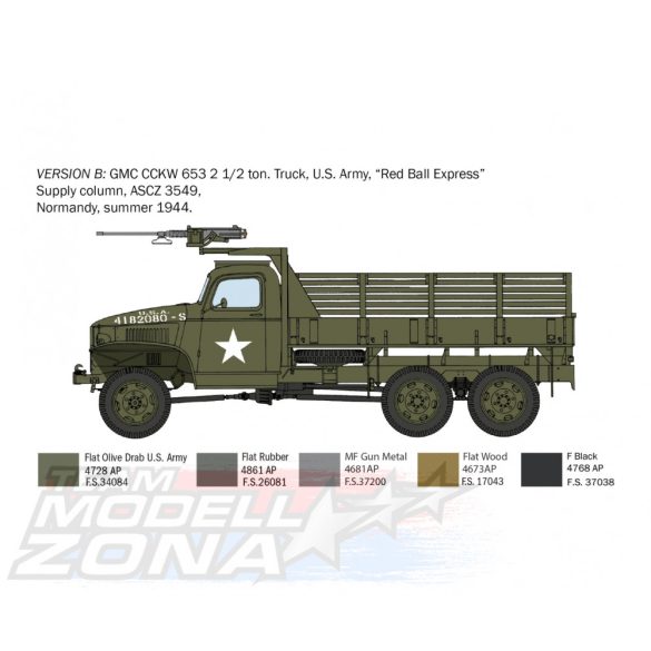 Italeri 1:35 GMC 2 1/2Ton.Truck"D-Day 80th Ann." makett