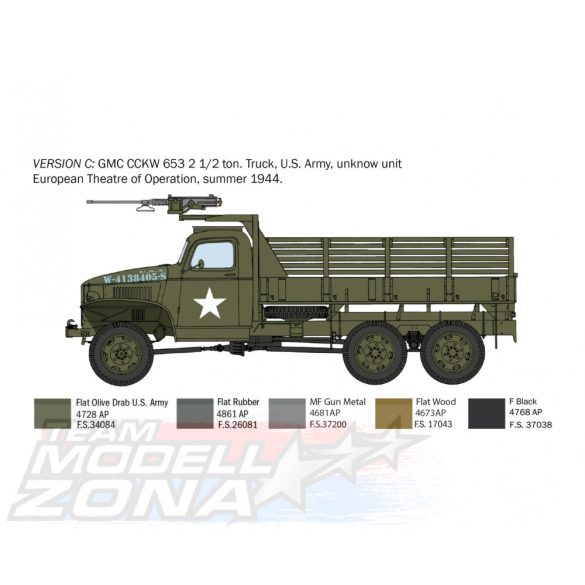 Italeri 1:35 GMC 2 1/2Ton.Truck"D-Day 80th Ann." makett