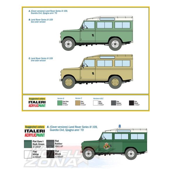 Italeri - 1:35 Land Rover 109 "Guardia Civil" - makett