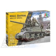 Italeri - 1:35 M4A1 SHERMAN with U.S. infantry - makett