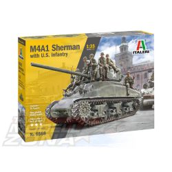 Italeri - 1:35 M4A1 SHERMAN with U.S. infantry - makett