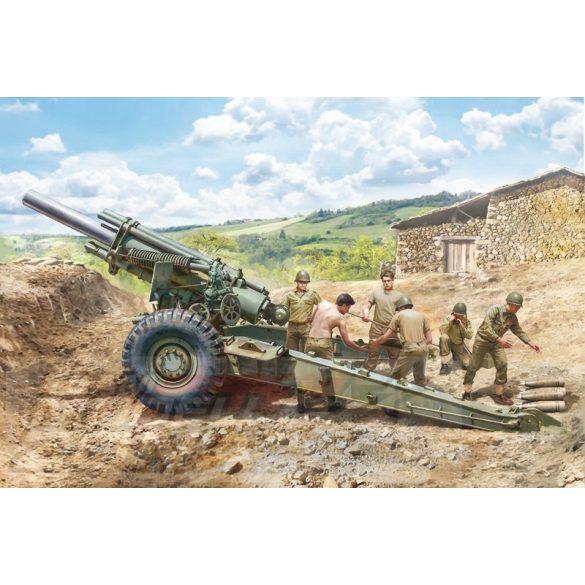 Italeri - 1:35 M1 155mm Howitzer - makett figurákkal