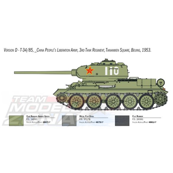 Italeri - 1:35 T-34/85 kóreai háború - makett 