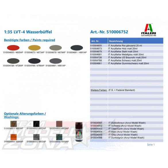 Italeri 1:35 LVT-4 Wasserbüffel makett