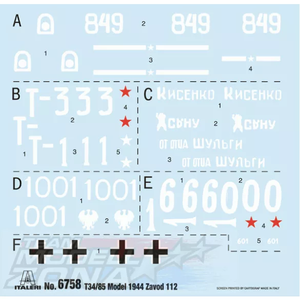 Italeri 1:35 T34/85 Zavod 112 -1944 makett