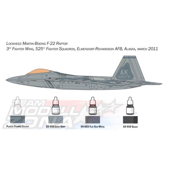 Italeri 1:72 F-22 Raptor - Teljes kezdő szett makett