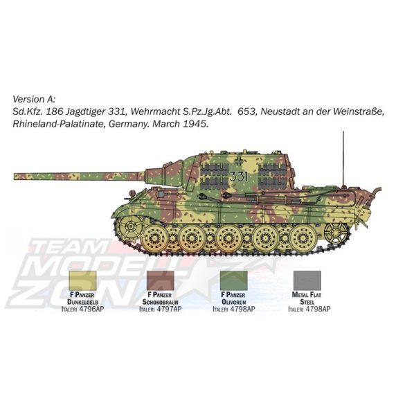 Italeri - 1:56 Sd. Kfz. 186 Jagdtiger - makett