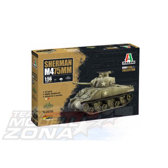 Italeri 1:56 M4 Sherman 75mm makett