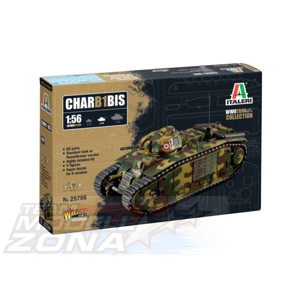 Italeri 1:56 Char B1 Bis makett