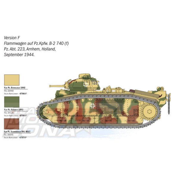 Italeri 1:56 Char B1 Bis makett