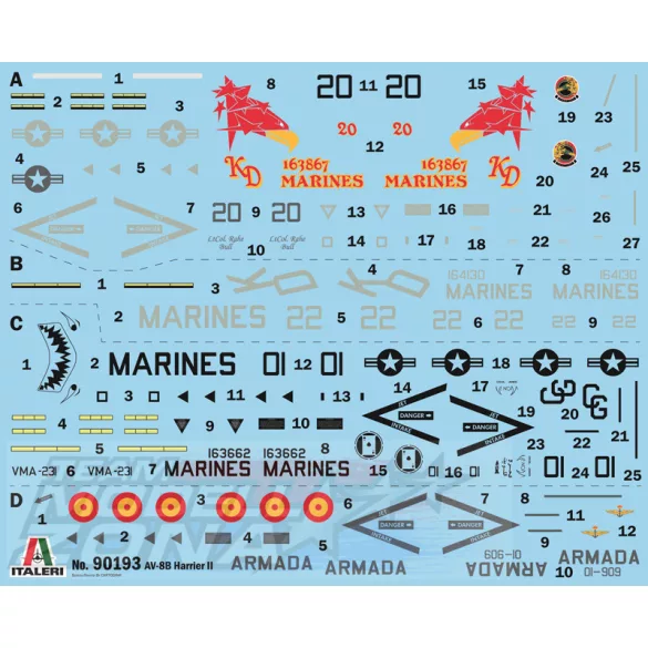 Italeri 1:72 AV-8B Harrier II makett
